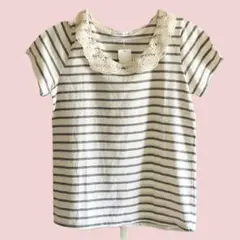 新品 LOWRYS FARM レース 半袖 カットソー アイボリー M Tシャツのサムネイル