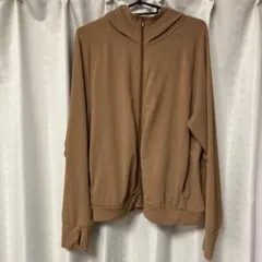 ユニクロエアリズムUVカットパーカー　 ブラウンXL