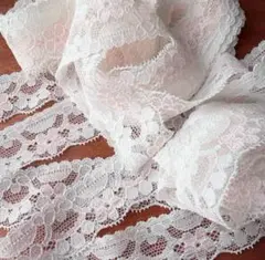 よしの庵さま❤︎専用　【ラスト2】8m ストレッチレース white pink