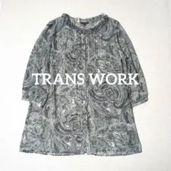 TRANS WORK　トランスワーク　ペイズリー　ブラウス　チュニック　フリル
