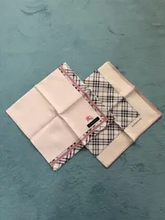 【新品】ハンカチ 2枚セットBURBERRYチェック柄 ピンク