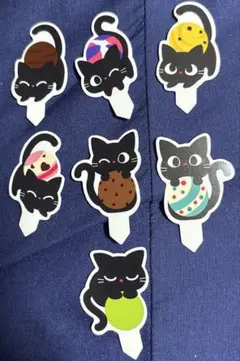 サーティワン　黒ねこピック　7枚　セット