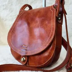極美品 Chet-Leather クラスプ アンティーク ショルダーバッグ 本革 