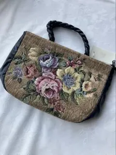 花柄刺繍 グラニーバッグ　ハンドメイド