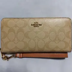 COACH 長財布 シグネチャー ストラップ付き