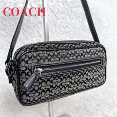 美品 COACH ショルダーバッグ サコッシュ ポシェットシグネチャー コーチ