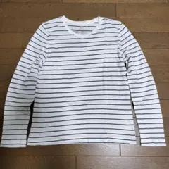 無印良品 白黒ストライプ 長袖Tシャツ レディースMサイズ