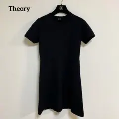 セオリー Theory ワンピース ニット ミニ 半袖 ウール ストレッチ 厚手