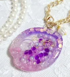 14 レジン　シェイカー　桜　花びら　さくら　紫　ラベンダー　ピンク　ゆめかわ