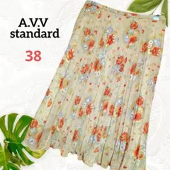 a.v.v　花柄プリーツスカート シフォン生地 38サイズ 裏地ありのサムネイル
