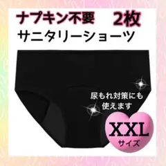 【XXL】吸水ショーツ ２枚セット ナプキン不要 生理用ショーツ サニタリー