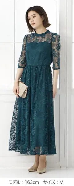 【結婚式】お呼ばれドレス　グリーン　ストール、アクセサリーセット