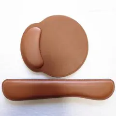 新品未使用レザー調手首サポートマウスパッド ブラウン パソコン