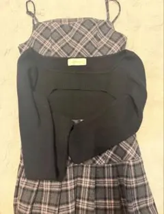 Andmary Selena check mini dress gray