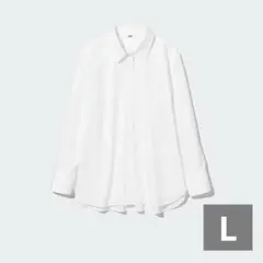 ユニクロ UNIQLO コットンシャツ 長袖 シャツ トップス L