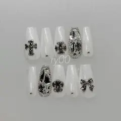 【現品】ネイルチップ　ワンホン　ちゅるん　埋め尽くし　キラキラ