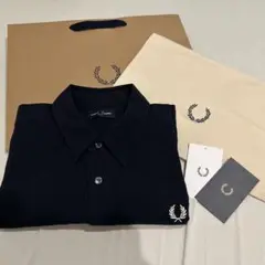 FRED PERRY 半袖シャツ ネイビー Lサイズ