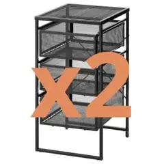 IKEA LENNART レッナールト 引き出しユニット, ブラック2台セットのサムネイル