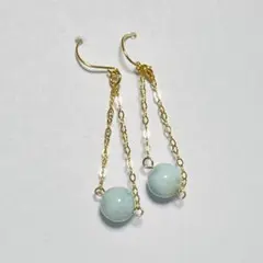 14kgf 天然石ラリマーピアス