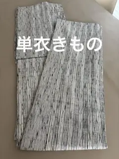 正絹 縫い締め絞り 紬 単衣 アイボリー×黒藍色 居敷当て付き 極美品
