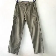 DOMINGO ドミンゴ 日本製 麻混 カーゴパンツ M オリーブ ミリタリーのサムネイル
