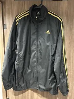 【人気配色】アディダス CLIMAPROOF ウインドブレーカーL 黒×ゴールド