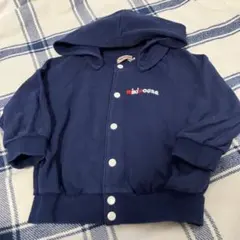 ミキハウス バックロゴフード付きトレーナー パーカー90 ネイビー