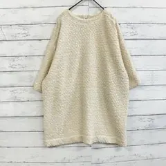 ワンピース F アイボリー 凹凸素材 体型カバー 春夏 きれいめ チュニック