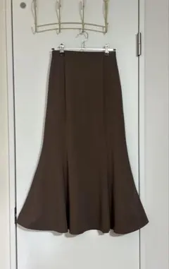 GU＊ブラウン ストレッチ マーメイドスカート ロングスカート 茶 ジーユー