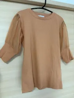 AZUL BY MOUSSY シアー袖リブカットソー オレンジ Mのサムネイル