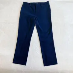 ユニクロ スマートアンクルパンツ センタープレス ネイビー テーパード 紺 通勤
