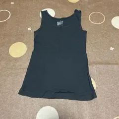黒 リブ編み タンクトップ XS