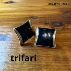 TRIFARI トリファリ ヴィンテージ イヤリング ブラック ゴールドのサムネイル