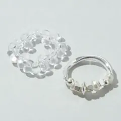 ニュートラル カラー ビーズ セット リングのサムネイル