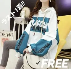 パーカー レディース 大きいサイズ プルオーバー フリー フード付 英字 ロゴ