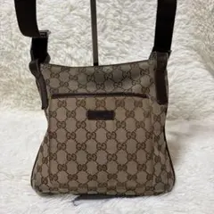 【希少】GUCCI オールドグッチ GG キャンバス ショルダーバッグ レザーのサムネイル