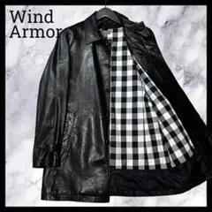 美品 Wind Armor ステンカラーコート ライナー チェック 羊革 比翼のサムネイル