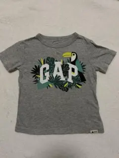 GAP ギャップ キッズ 半袖Tシャツ 90 グレー オオハシ ボタニカル柄
