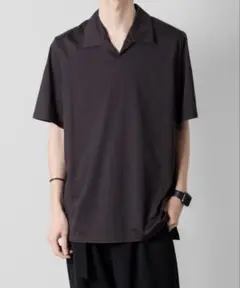 【美品】アタッチメントCO ジャージークロス ポロシャツ　ダークグレー