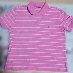 LACOSTE ラコステ ボーダー ポロシャツ ピンク 38のサムネイル