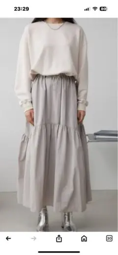 アズールベージュ ナイロンロングスカート