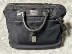 【超美品】COACH ビジネスバッグ メンズ ナイロン xレザー ブラック