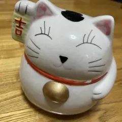 ☆招き猫　貯金箱　陶器　ファンシー☆ 昭和レトロ】陶器製 お願い猫 貯金箱 コインバンク ファンシー 置物