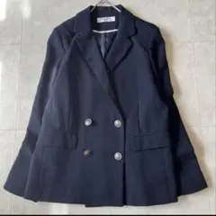 ナチュラルビューティーベーシック　ダブルブレストジャケット　ネイビー