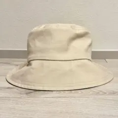 新品 タグ付き estaa UVカット バケハ ベージュ × ブルー グレー