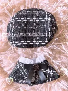 即購入可！ぬい服　ぬいぐるみ服　ポンチョ　黒　2点セット10cm