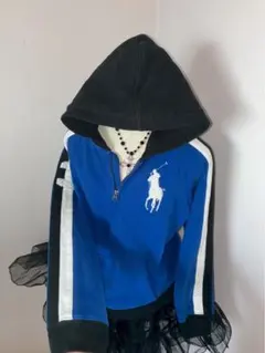 レア★ビッグポニーRalph Laurenナンバリングパーカー y2k平成ギャル