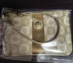 Coach コーチ ゴールド ベージュ ポーチ 小銭入れ ミニ財布 シグネチャー