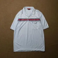 80s 90s イブサンローラン　スポーツ　ボーダー　半袖ポロシャツ　モノグラム