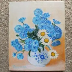 油絵 「青色の詩」F3号 （匿名配送）のサムネイル